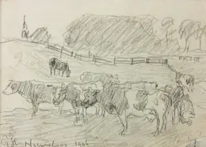 Gert Stegeman - en anderen! - Lot van vijf originele werken op papier kopen? Bied vanaf 1!