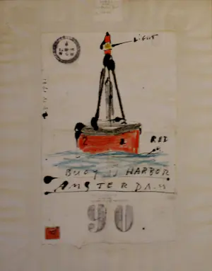 Viktor IV - Gemengde techniek: Dagboekblad 'Buoy y Harbor' - 1971 kopen? Bied vanaf 199!