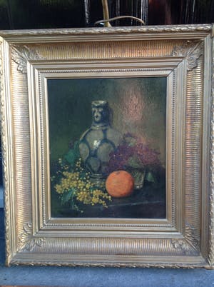 Emanuel Samson van Beever - 7091 - Stilleven met Keulse pot en sinaasappel kopen? Bied vanaf 300!