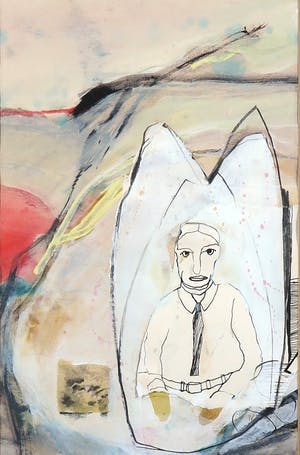 Ruud van der Beele - Gemende techniek op papier, Collage - Ingelijst kopen? Bied vanaf 1!