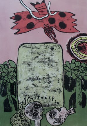 Corneille - Ingelijste litho: Printemps.. (in keurige lijst) - 1970 kopen? Bied vanaf 375!
