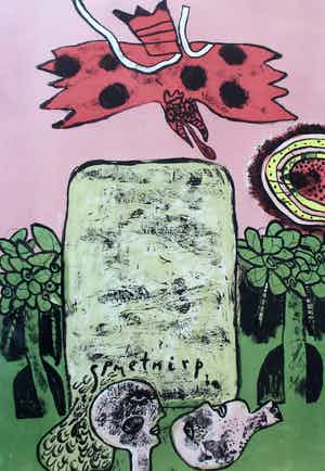 Corneille - Ingelijste litho: Printemps.. (in keurige lijst) - 1970 verkocht voor € 375!