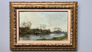 AcheterCornelis Vreedenburgh - Afgemeerde platbodem op Hollandse vaart? Enchérissez de 5000!
