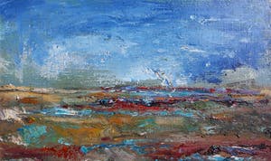 Sieg Maandag - Imaginair landschap, olieverf op doek (mooi ingelijst) kopen? Bied vanaf 250!