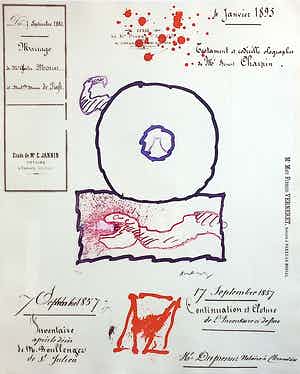 Pierre Alechinsky - L'Avenir de la propriété, litho + ets (netjes ingelijst) verkocht voor € 695!