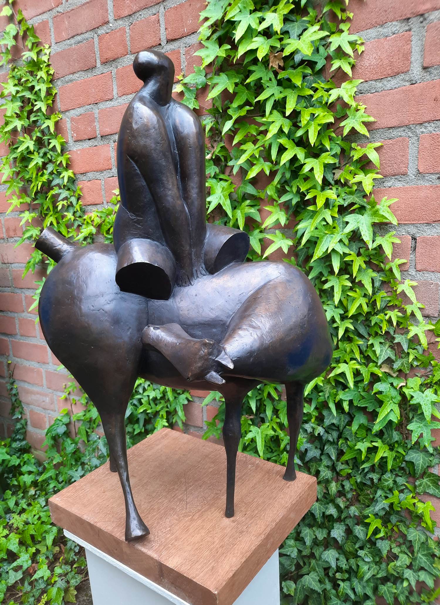 Peter Harskamp - Ruiter te paard. verkocht voor € 2350!