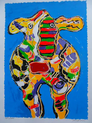 Peter Diem - Zeefdruk, Bonte koe kopen? Bied vanaf 30!