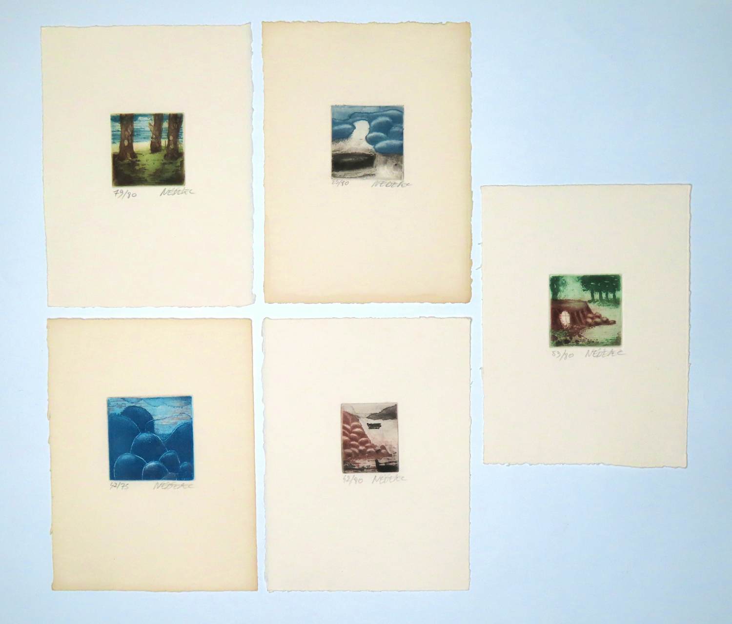 Michele Nedelec - Lot van 5 stuks kleingrafiek kopen? Bied vanaf 50!