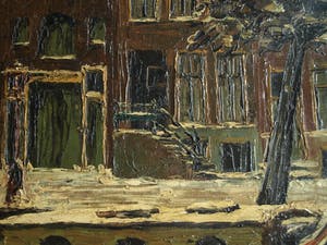 Tonny Timmermans - Olieverf op doek , Keizersgracht in de winter in Amsterdam – ca. 1960 kopen? Bied vanaf 35!