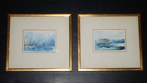 Jan van Wel - 2 surrealistische landschappen kopen? Bied vanaf 65!