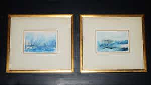 Jan van Wel - 2 surrealistische landschappen verkocht voor € 65!