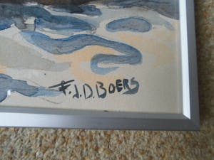 Frans Boers - Aquarel - Rotterdamse haven kopen? Bied vanaf 65!