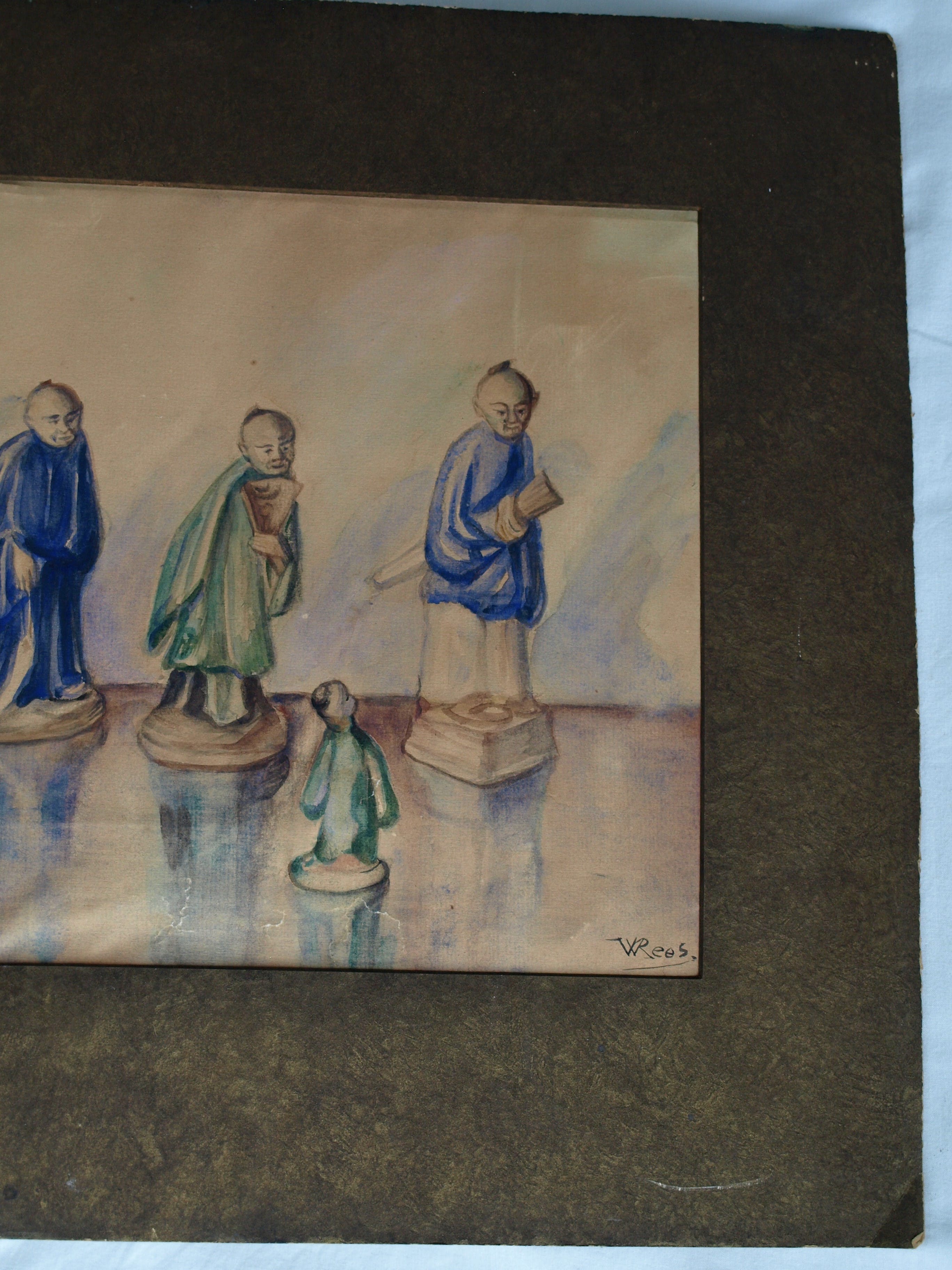 Willem Karel Rees - Aquarel , Oosterse figuren , Schaakstukken? – gesigneerd kopen? Bied vanaf 1!