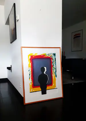 Roger Raveel - Bezinning bij de weerschijn in kleuren verzadigd (mooi gelijst) kopen? Bied vanaf 1995!