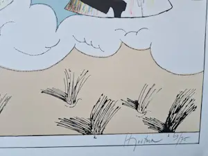 Hannes Postma - Groot kleuren litho - code? het vroedmeester effect ...- gelmt. oplage (75) kopen? Bied vanaf 49!