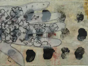 Caroline Serton - Gemengde techniek , ingelijst , Zaaihand I Texel - 2006 kopen? Bied vanaf 50!