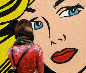 Gerard Boersma - Maybe (Vrouw kijkend naar schilderij van Roy Lichtenstein) kopen? Bied vanaf 75!