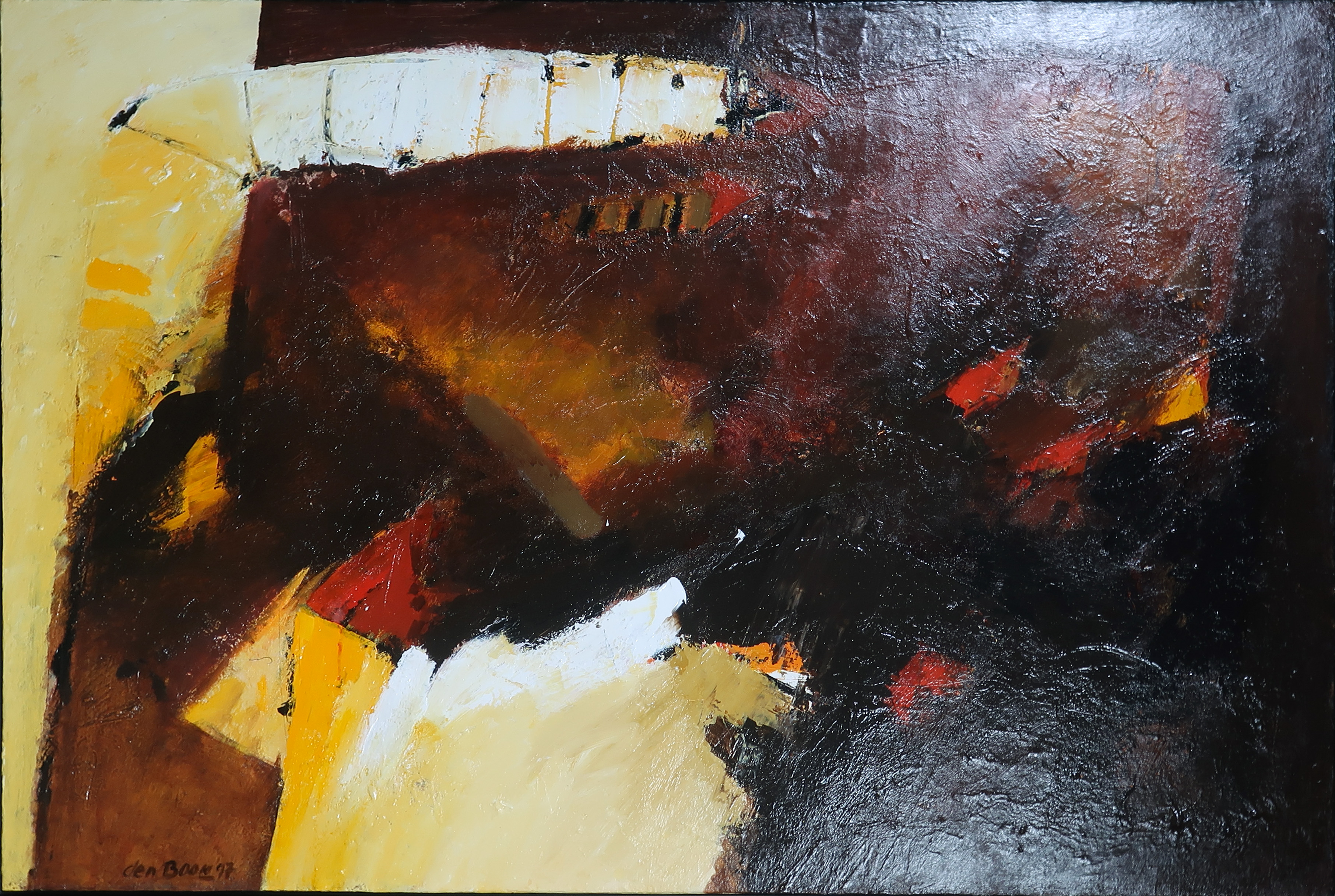 Theo den Boon - Acryl op doek, Compositie - Ingelijst kopen? Bied vanaf 1!