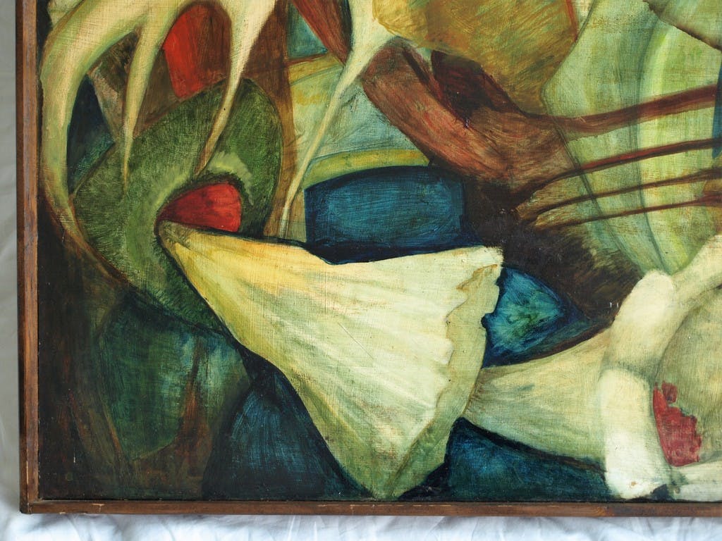 Niet of onleesbaar gesigneerd - Olieverf op board – Bloemstilleven – 80 x 81 cm  kopen? Bied vanaf 1!