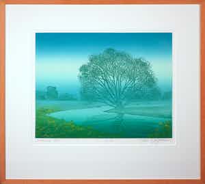 Hans Heijman - Ets, Landschap ll - Ingelijst verkocht voor € 35!