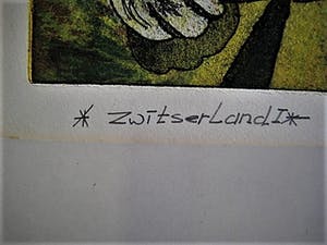 Rob Clous - Rijk gedetailleerde handgekleurde Ets - Zwitserland I - Kleine oplage (15ex). kopen? Bied vanaf 1!