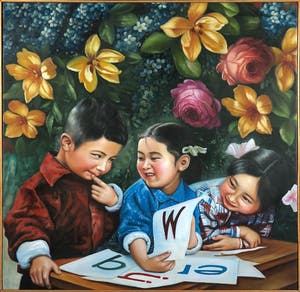 Jan Bollaert - Olieverf op doek, Look how silly W - Ingelijst kopen? Bied vanaf 350!