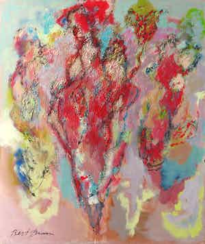 Bert Braam - Acryl op doek, Figuren (Zeer Groot) verkocht voor € 300!