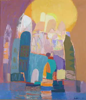 Ahmad Baldin - Olieverf op doek, Zonder titel - Ingelijst kopen? Bied vanaf 250!