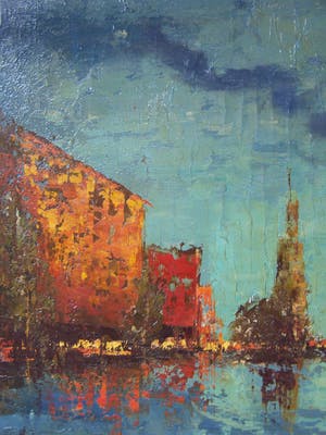 Niet of onleesbaar gesigneerd - Bloemenmarkt in Amsterdam (gesigneerd Willemse) kopen? Bied vanaf 1!