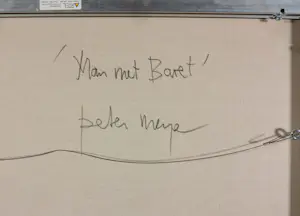 Peter Meijer - Acryl op doek, Man met baret - Ingelijst kopen? Bied vanaf 300!