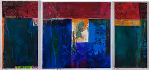 Jos Verwiel - Acryl op doek, Tripticho II, A, B, C verkauft für € 128!