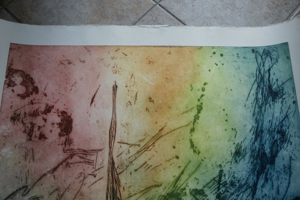 Ad Arma - Laatste x! Ad Arma - "Gedichtenvanger" - zeer grote ets uit 1992 - oplage 75 ex. kopen? Bied vanaf 1!