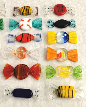 Seguso - 24x Murano Glas Snoepjes / Bonbons / Sweets - Vintage Kunst Venetië kopen? Bied vanaf 70!
