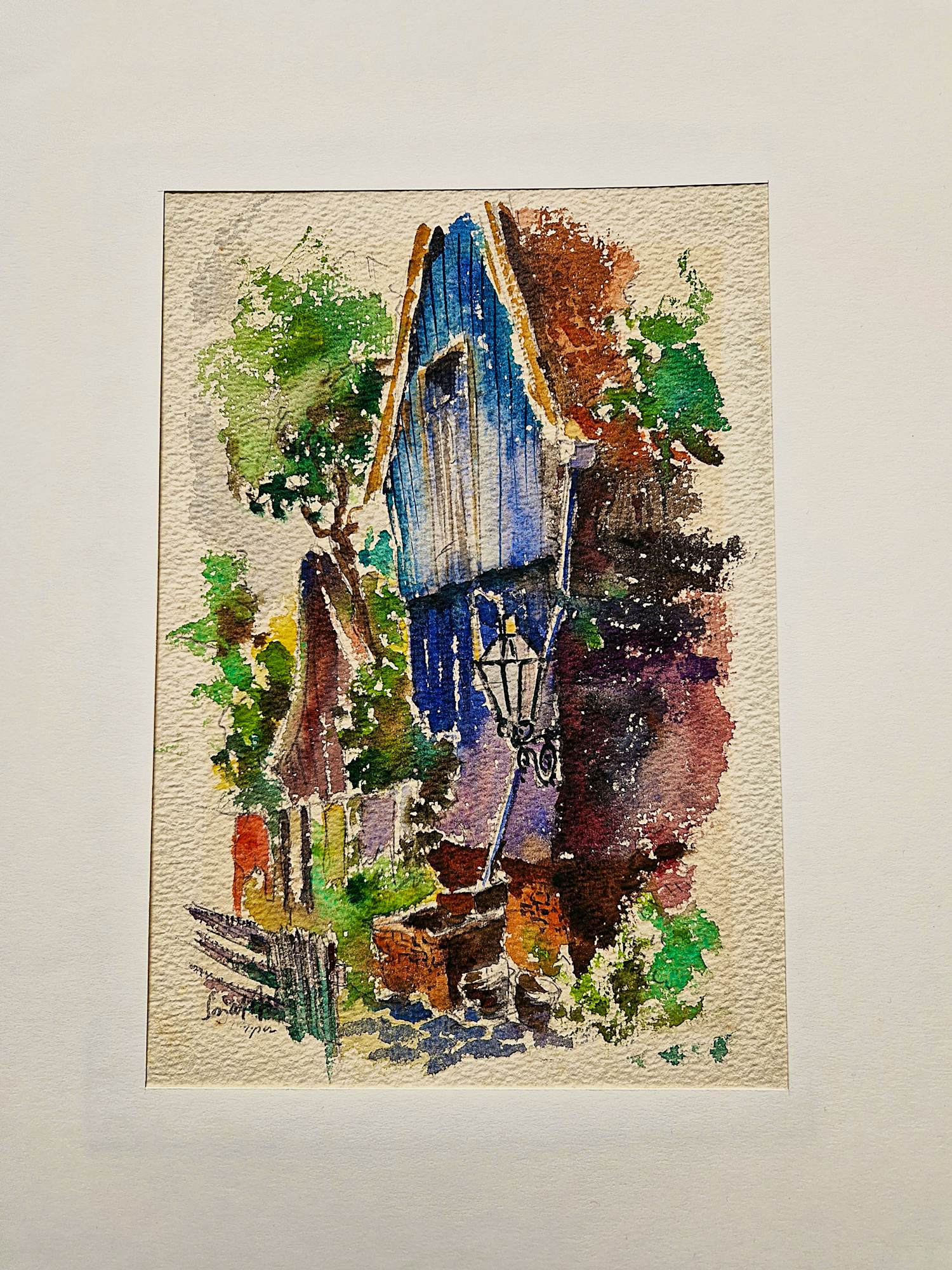 Rein Snapper - een mooie Aquarel "huis aan de Nieuwendammerdijk Amsterdam" - gesigneerd kopen? Bied vanaf 45!
