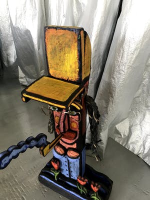 Hans Verschoor - Vrouw met de Pijp - Houten Beeld kopen? Bied vanaf 150!