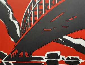 Thijs Buit - kleurenzeefdruk - 'Oude Ijsselbrug' - 1992 (EIGEN DRUK) kopen? Bied vanaf 80!