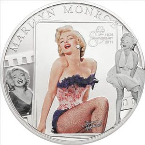 Curiosa - Cook Islands 2011 $5 MARILYN MONROE Silver Proof Coin with real Diamond!!! kopen? Bied vanaf 100!