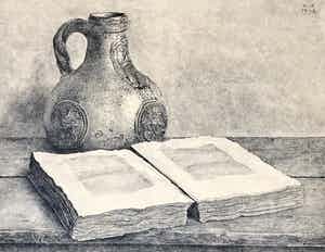 Willem Hendrik Muhlstaff - Stilleven met kruik en boek verkocht voor € 30!