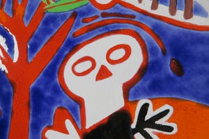 Corneille - Aardewerken schaal, l'Arbre Rouge (Groot!) kopen? Bied vanaf 500!