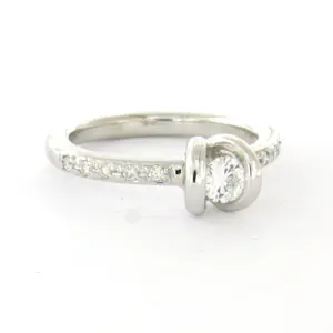 18k witgouden ring met briljant geslepen diamant tot. 0.25ct – F/G - VS/SI kopen? Bied vanaf 610!