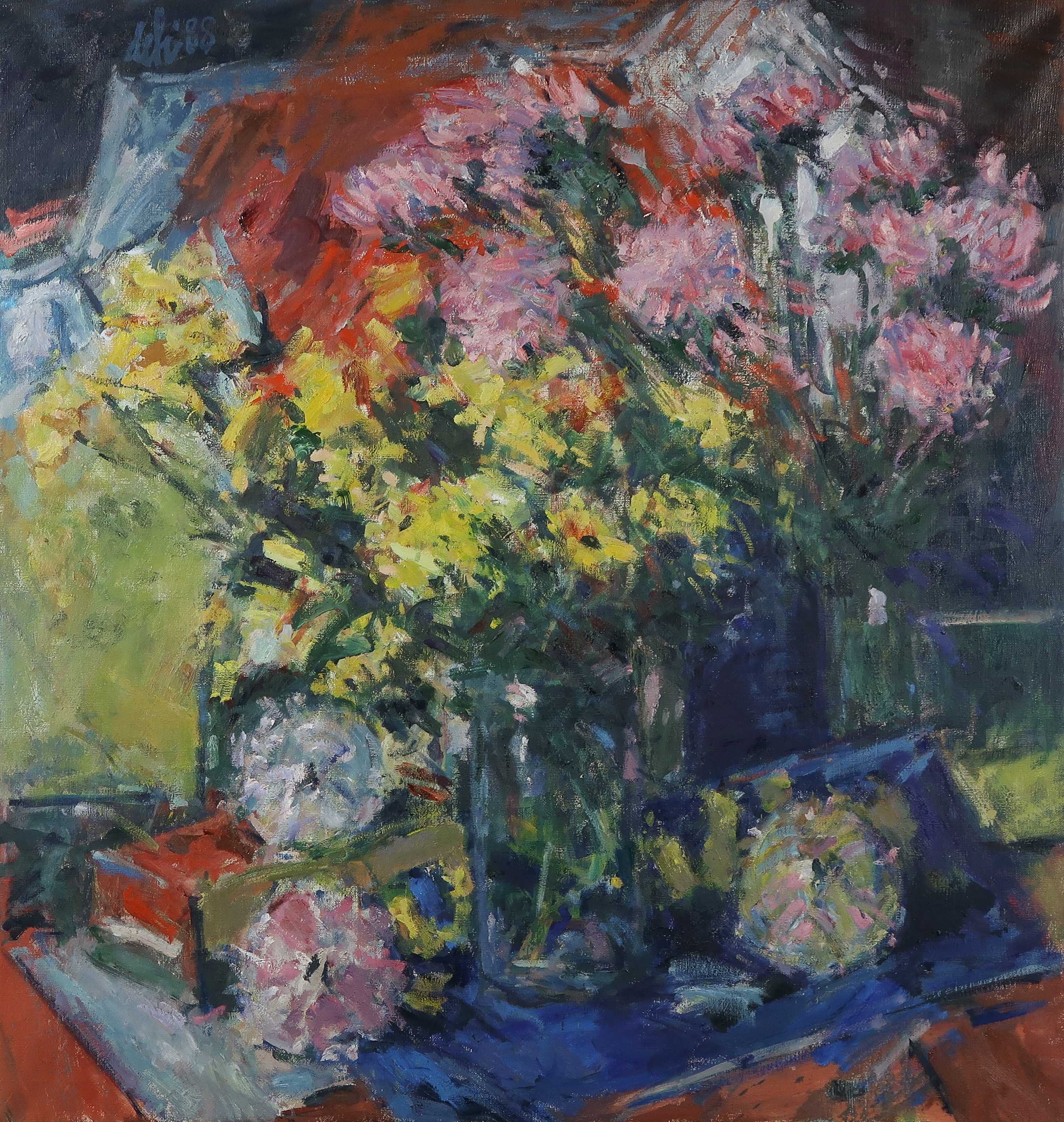 Toon de Haas - Olieverf op doek, Bloemstilleven - Ingelijst (Groot) kopen? Bied vanaf 300!