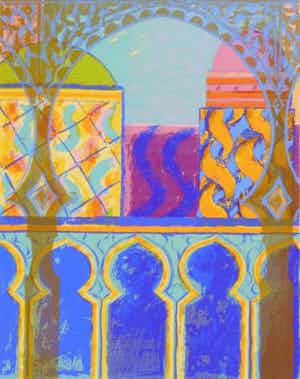 Milou Honig - Kleurenzeefdruk KONINGSSTEDEN Handgesigneerd. verkocht voor € 35!