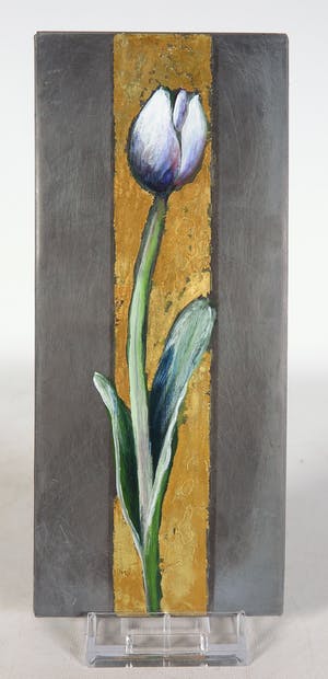 Juul Kortekaas - Schildering op lood, Tulp kopen? Bied vanaf 70!