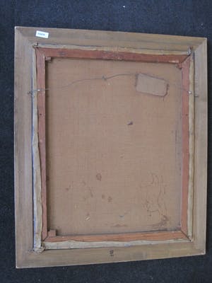 Niet of onleesbaar gesigneerd - GROOT omstreeks 1930 geschilderd stilleven van Rode potplant kopen? Bied vanaf 10!