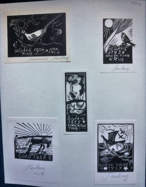 Han Krug - Houtsnedes gesigneerde Nieuwjaarskaarten kopen? Bied vanaf 40!