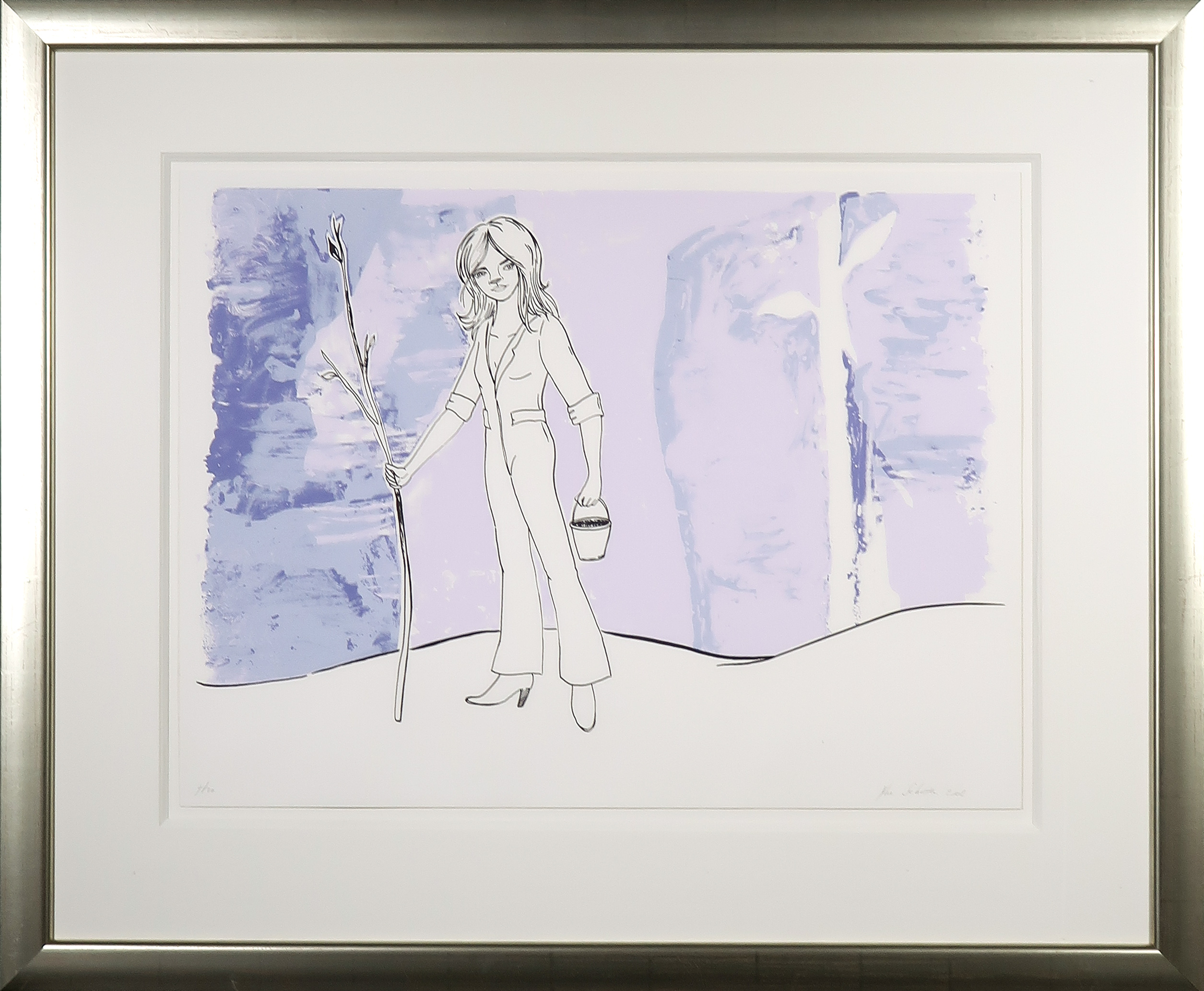 Yke Schotten - Zeefdruk, Pastorale - Ingelijst verkocht voor € 40!