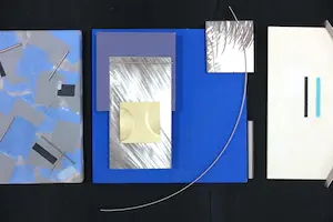 Menno Meijer - Lot van drie 3d-geometrisch-abstracte werken in gemengde techniek (verf, metaal) kopen? Bied vanaf 50!