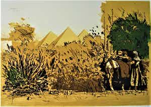 Simon Koene - Kinderen met ezeltje aan de Nijl (Egypte) verkocht voor € 75!