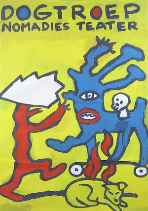 Peter Klashorst - Olieverf op papier, Dogtroep - Ingelijst (Groot) kopen? Bied vanaf 1!