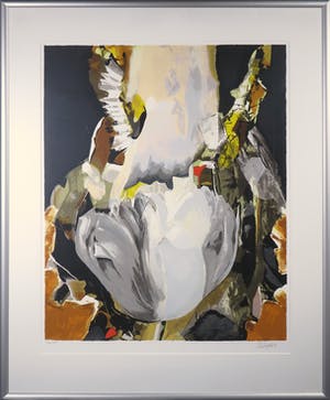 Anita Duijf - Zeefdruk. Z.t. Witte tulp - Ingelijst (Groot) kopen? Bied vanaf 40!